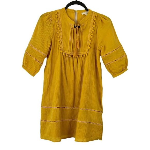 Chelsea & Violet Girls Size Large Yellow Boho Tunic Dress - Picture 1 of 4